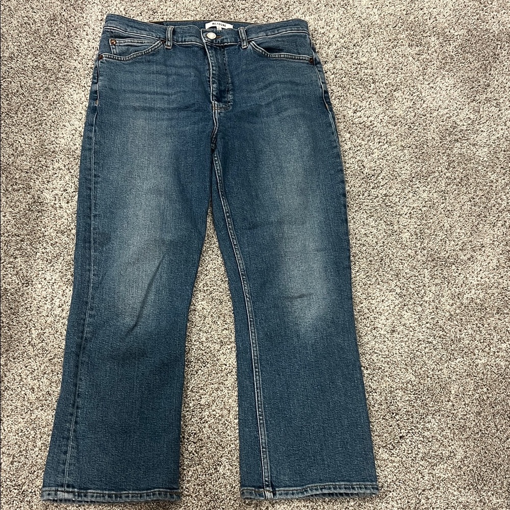 Re/Done Women's Dark Blue Flare Jeans